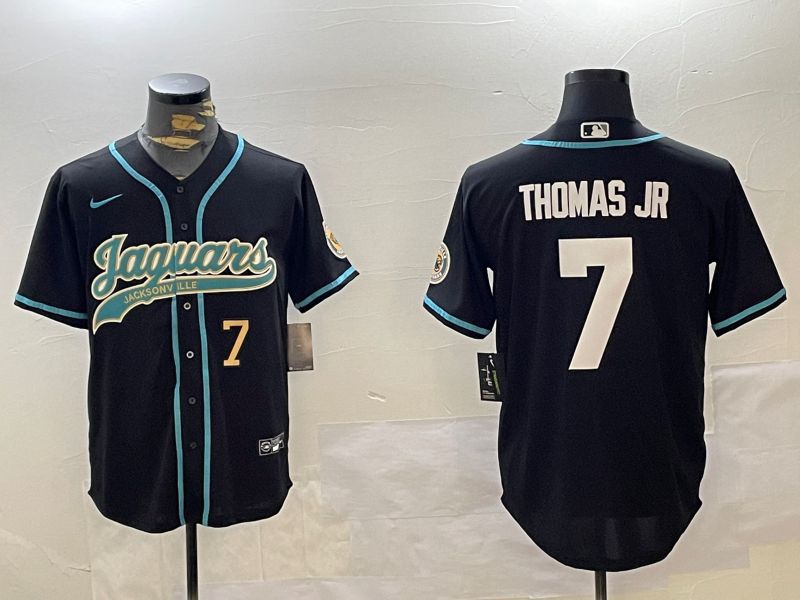 Men Jacksonville Jaguars #7 Thomas jr Black Joint Name 2024 Nike Limited NFL Jersey style 2->jacksonville jaguars->NFL Jersey